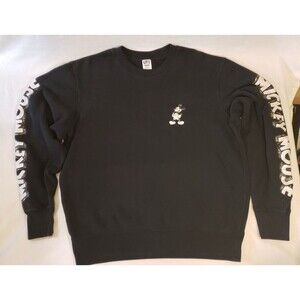 Uniqlo Sweater Adult Black Long Sleeve Disney Mickey Mouse Sweatshirt - Size S